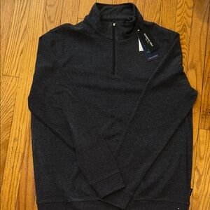 Kenneth Cole Men's Dark Gray Zip-Up Sweater.
